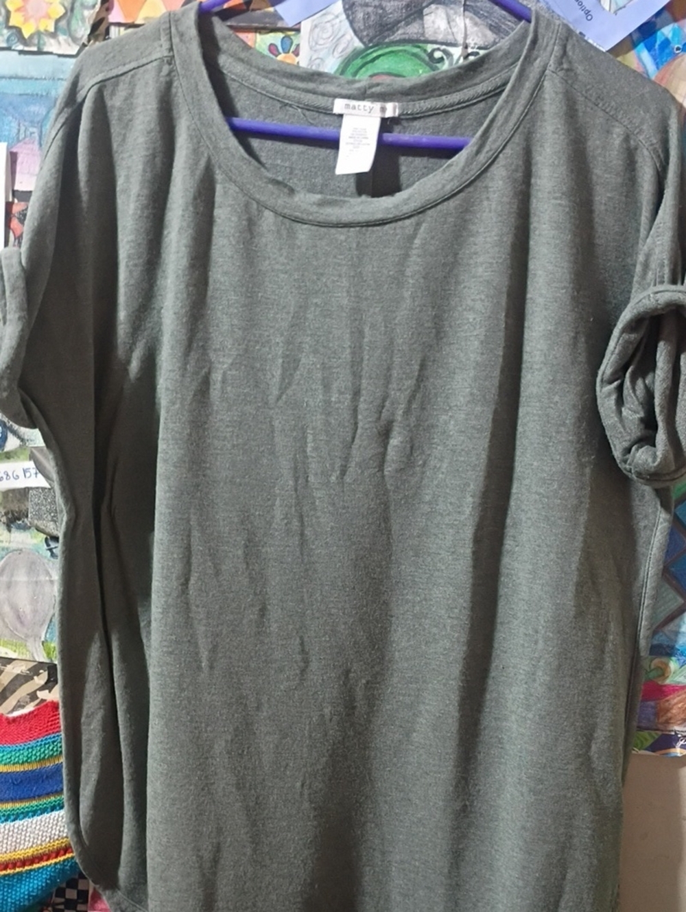 Matty M Olive Crew Neck Short Sleeve Tee